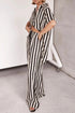 'Bronte' Striped Half Sleeve Top and Pants Set - Celes Fashion